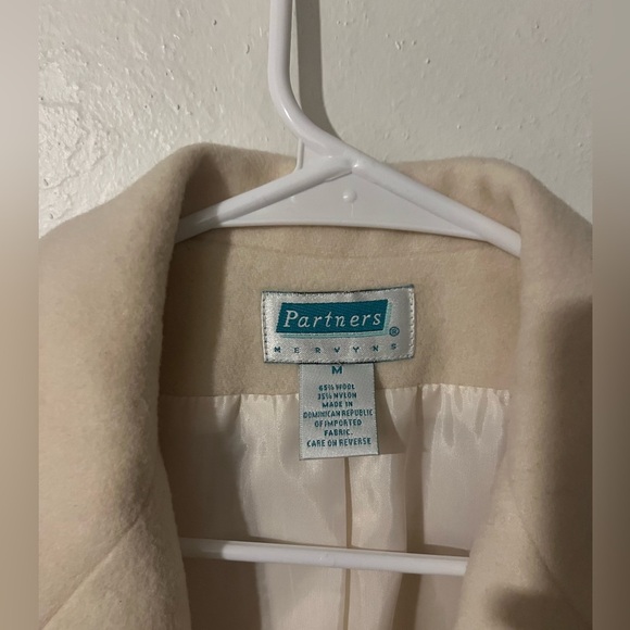 Vintage Partners Mervyns Cream Blazer Size M 65% Wool/35% Nylon - Picture 2 of 5